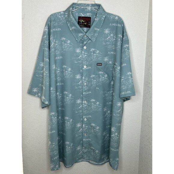 Dixxon Shirt Mens 5X Hawaiian The Naples D-Lite Stretch Party Lightweight Palm - Picture 1 of 12